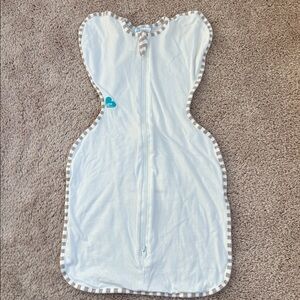 Love to Dream Swaddle Up White Swaddle Striped Trim Size Small 8-13 lbs. 1.0 TOG
